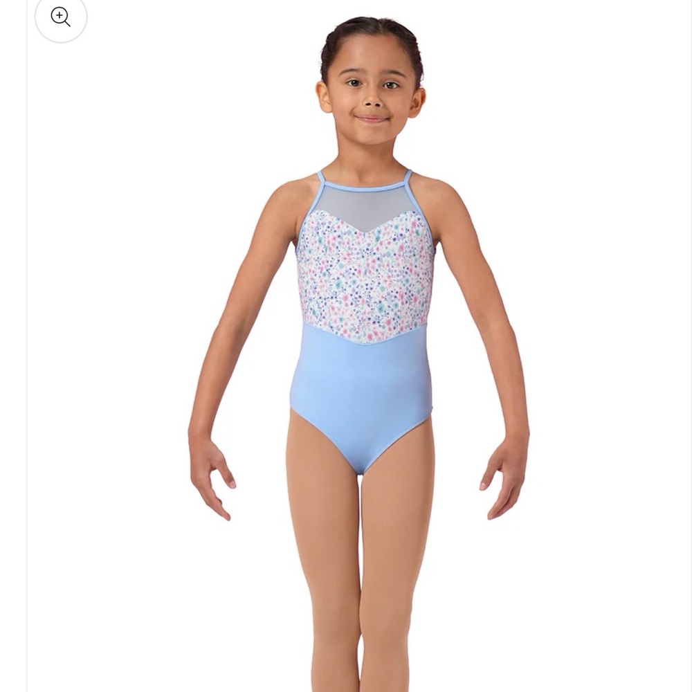 Girls Mirella Ballet Leotard and Skirt - Blue Floral Size 12